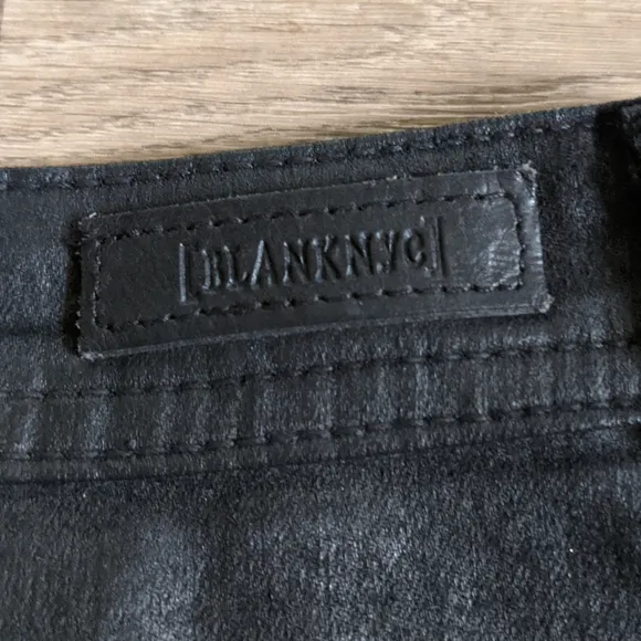 Blank NYC Faux Leather Black Moto Biker Button Front Mini Skirt Size 29