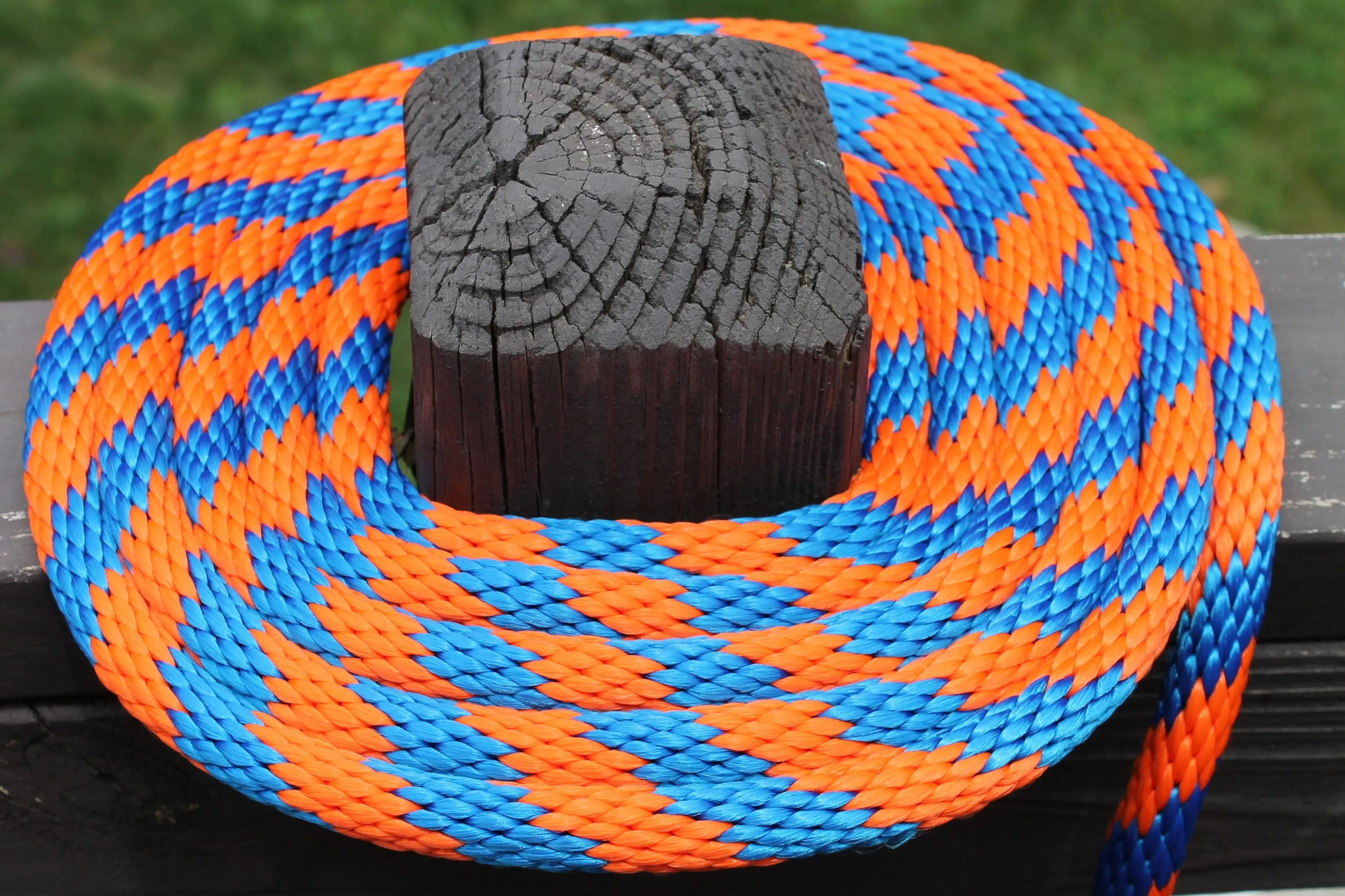 Blue and Orange Solid Braided Multifilament Polypropylene Rope