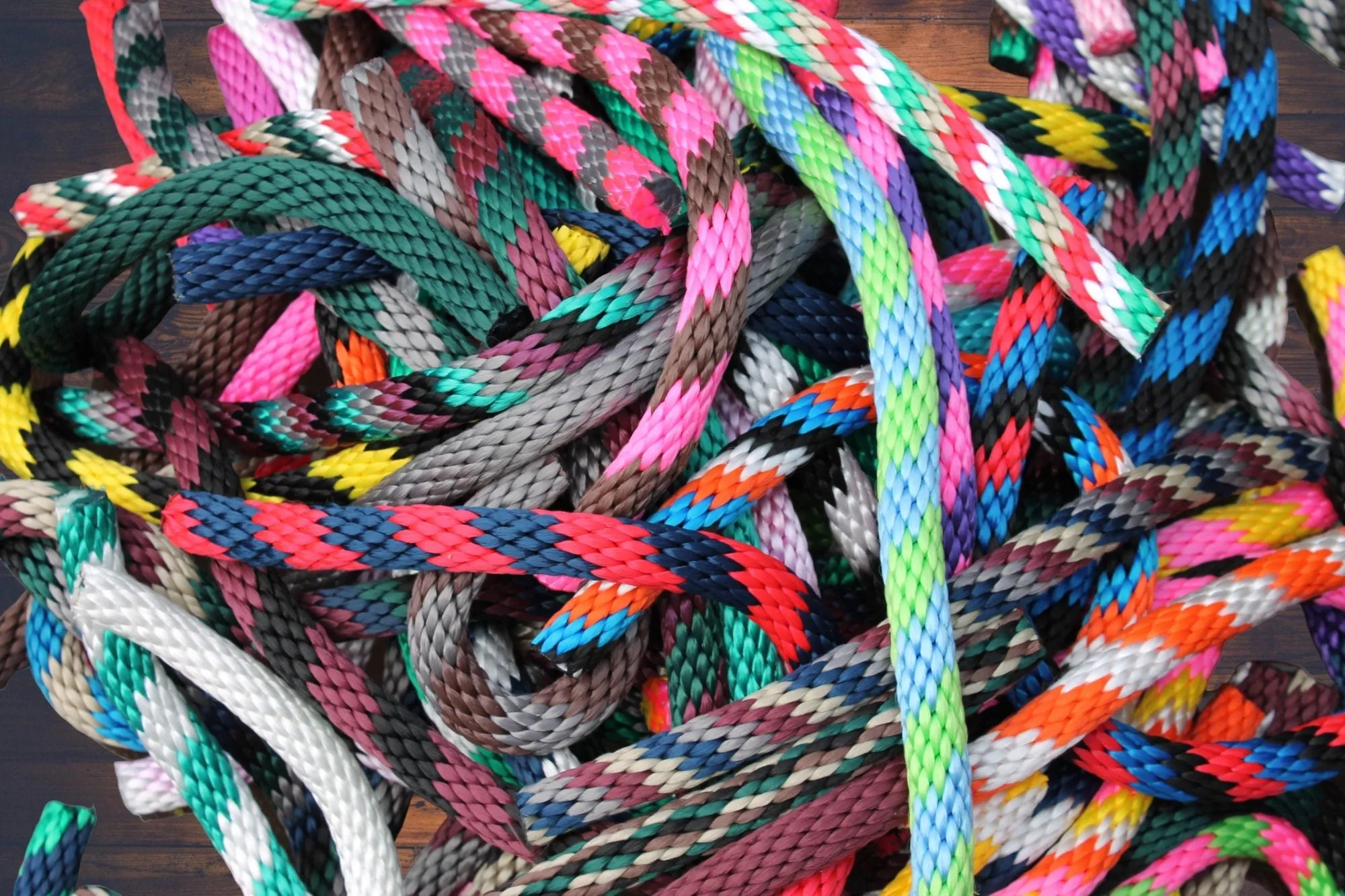 Blue and Orange Solid Braided Multifilament Polypropylene Rope