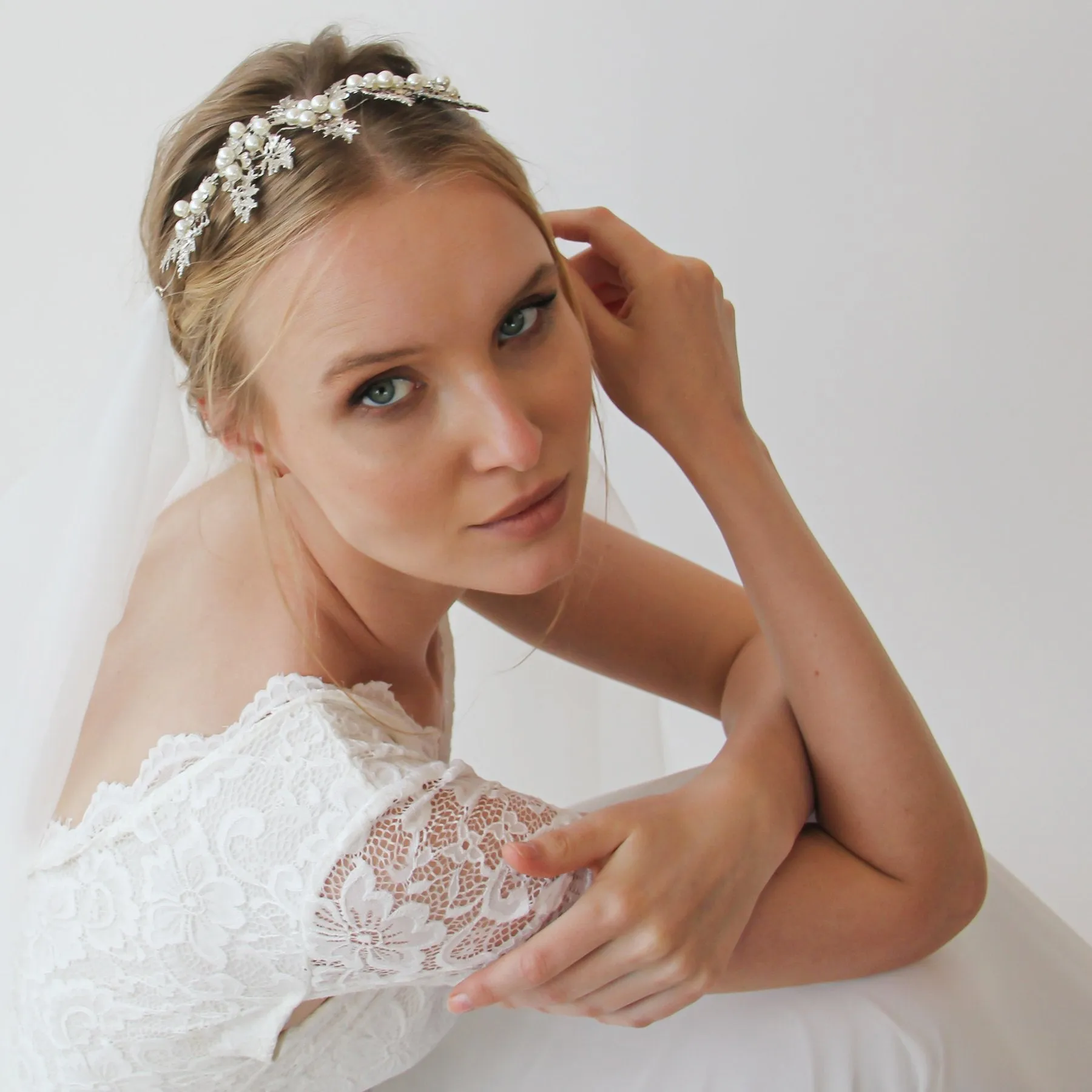 Boho headpiece veil  #4031