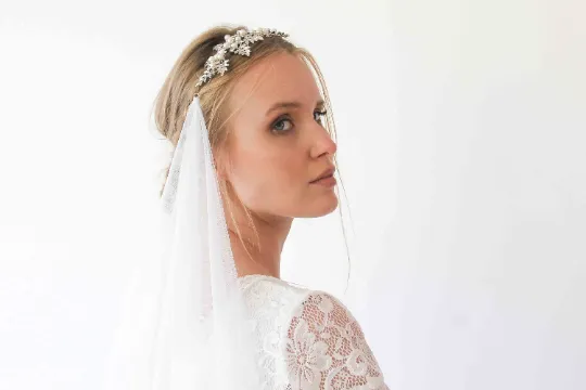 Boho headpiece veil  #4031