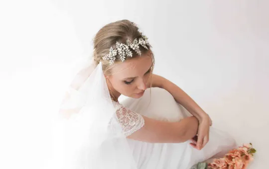 Boho headpiece veil  #4031