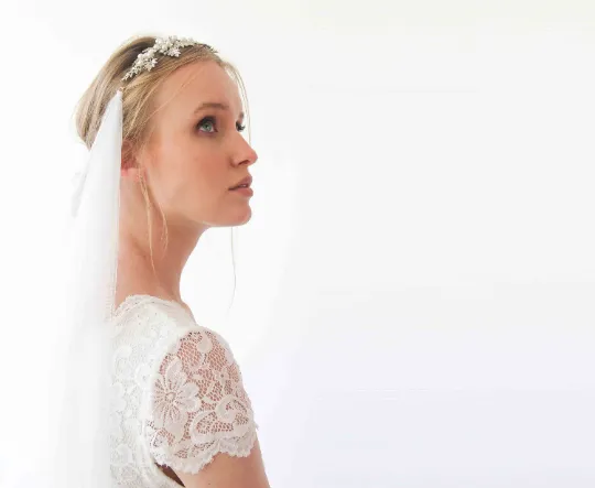 Boho headpiece veil  #4031