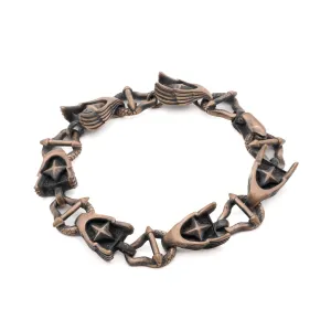 Bold Chain Wings Design Bronze Men Large Size Bracelet