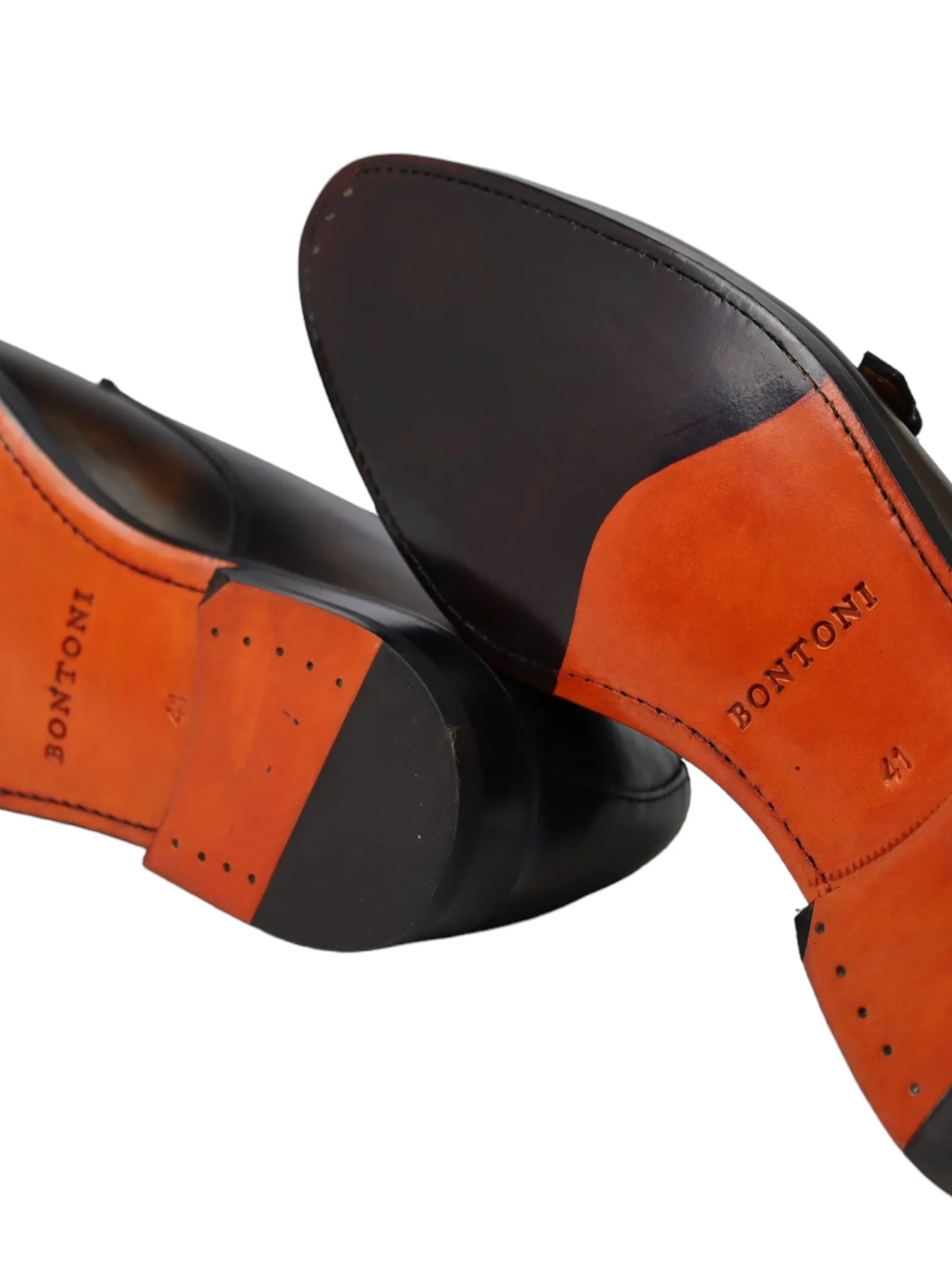Bontoni Dark Brown Double Monk   Crocodile Belt