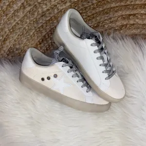 Brady White Fur Star Tennies