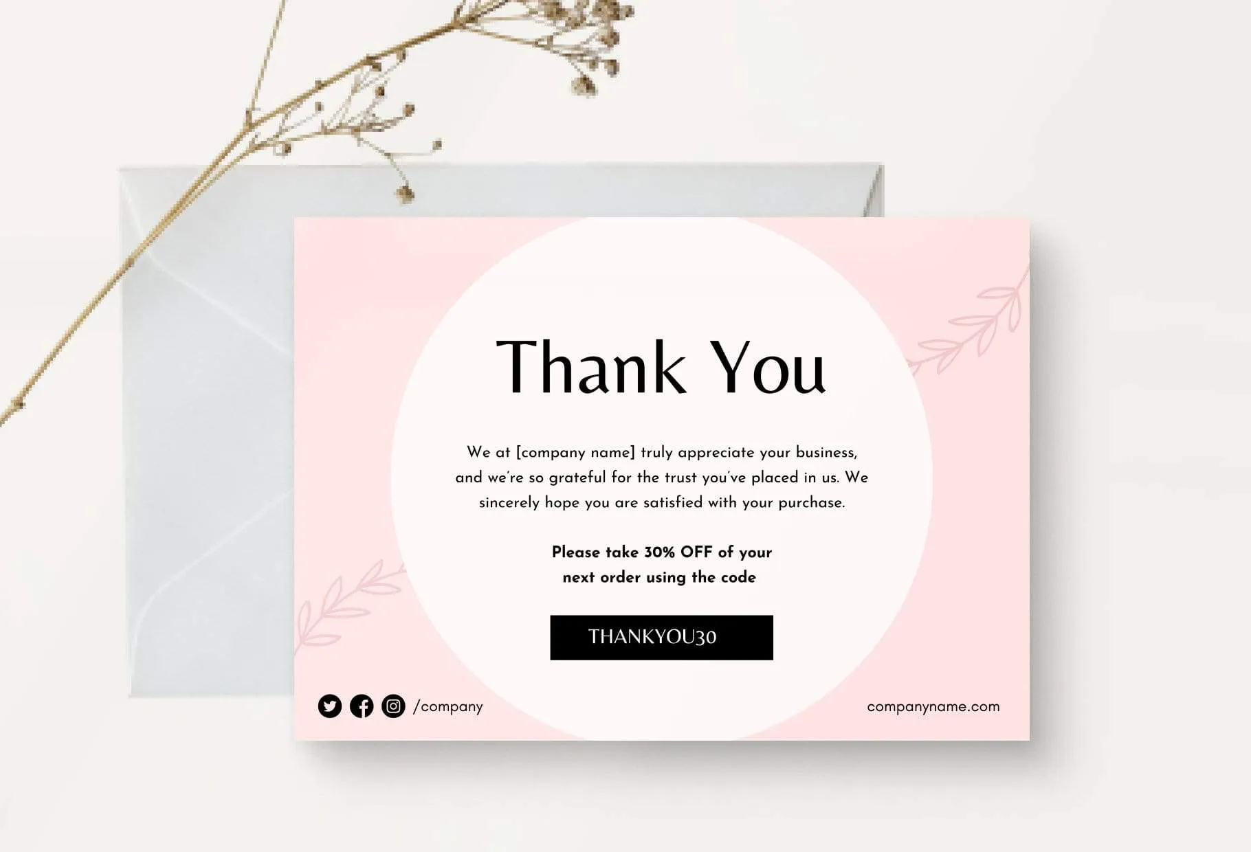 Brigitte Printable Thank You Card Packaging Insert Note Canva Template