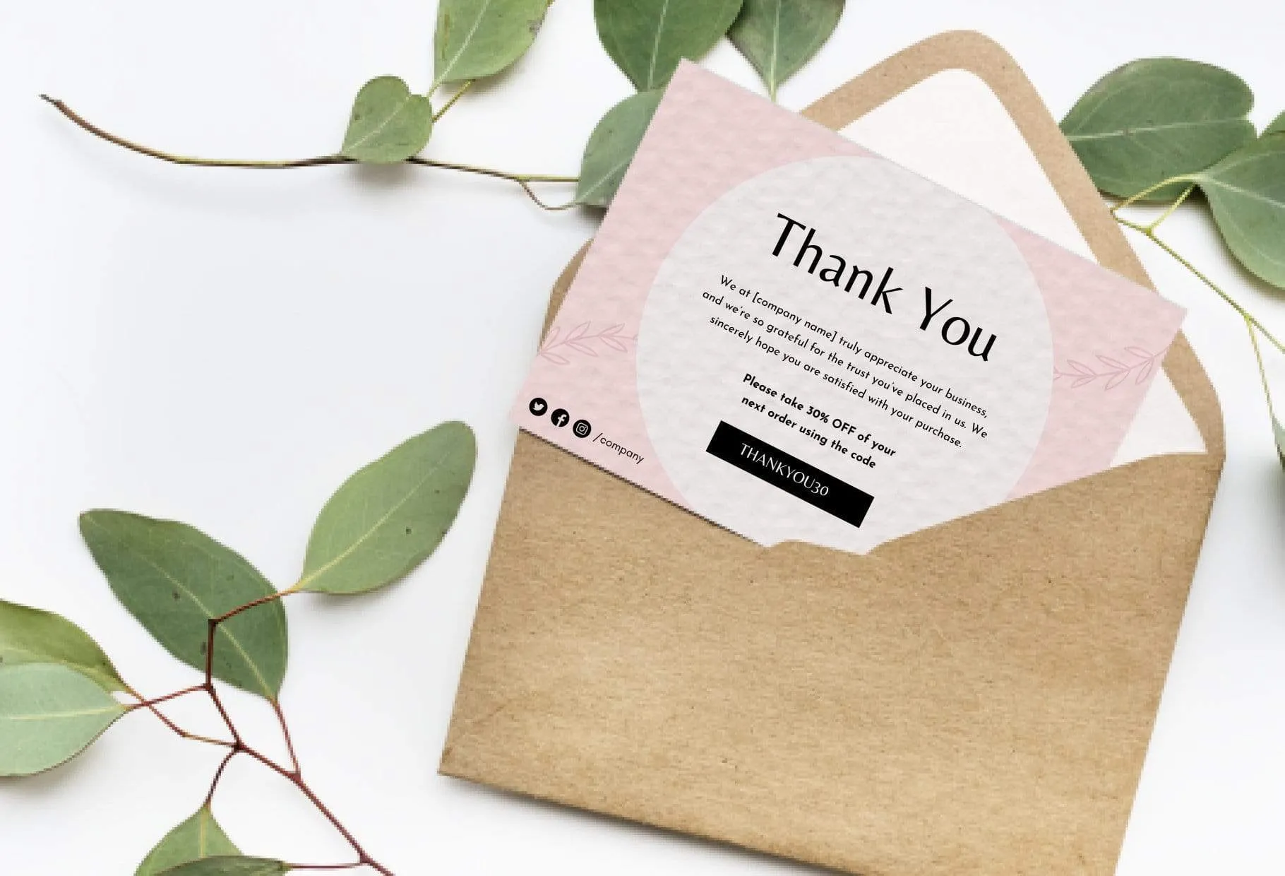 Brigitte Printable Thank You Card Packaging Insert Note Canva Template