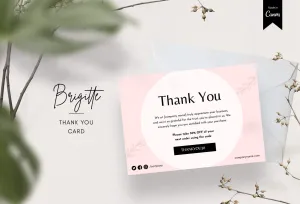Brigitte Printable Thank You Card Packaging Insert Note Canva Template