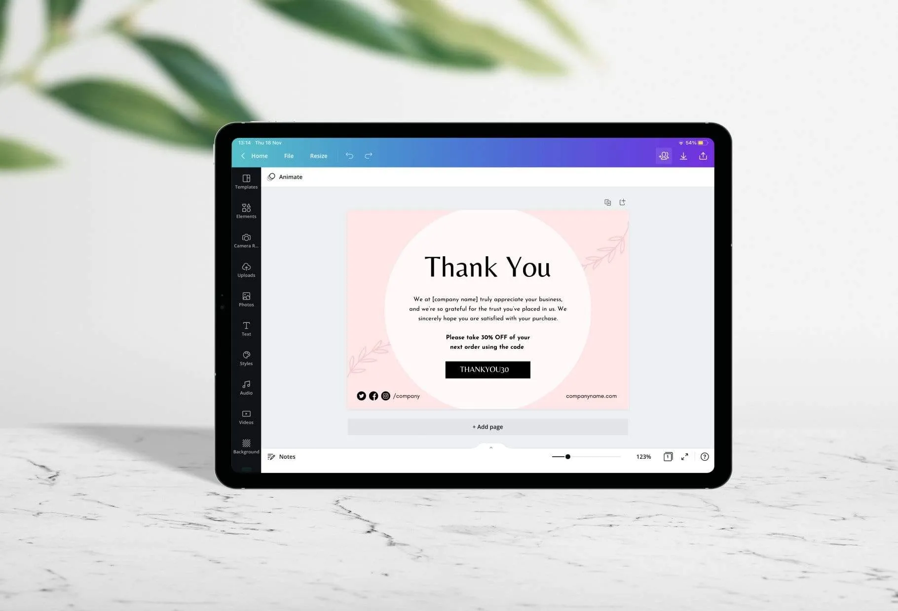 Brigitte Printable Thank You Card Packaging Insert Note Canva Template