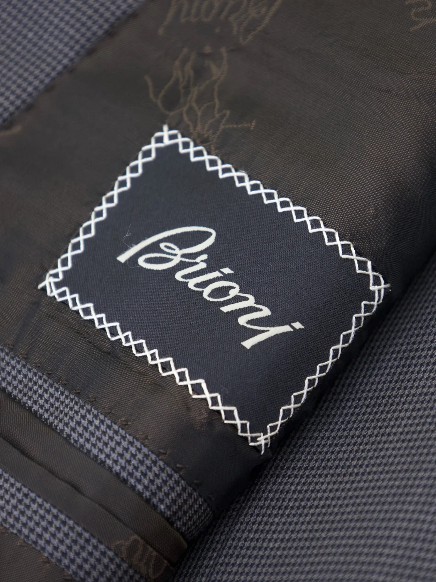 Brioni Grey Wool & Silk Puppytooth Palatino Suit
