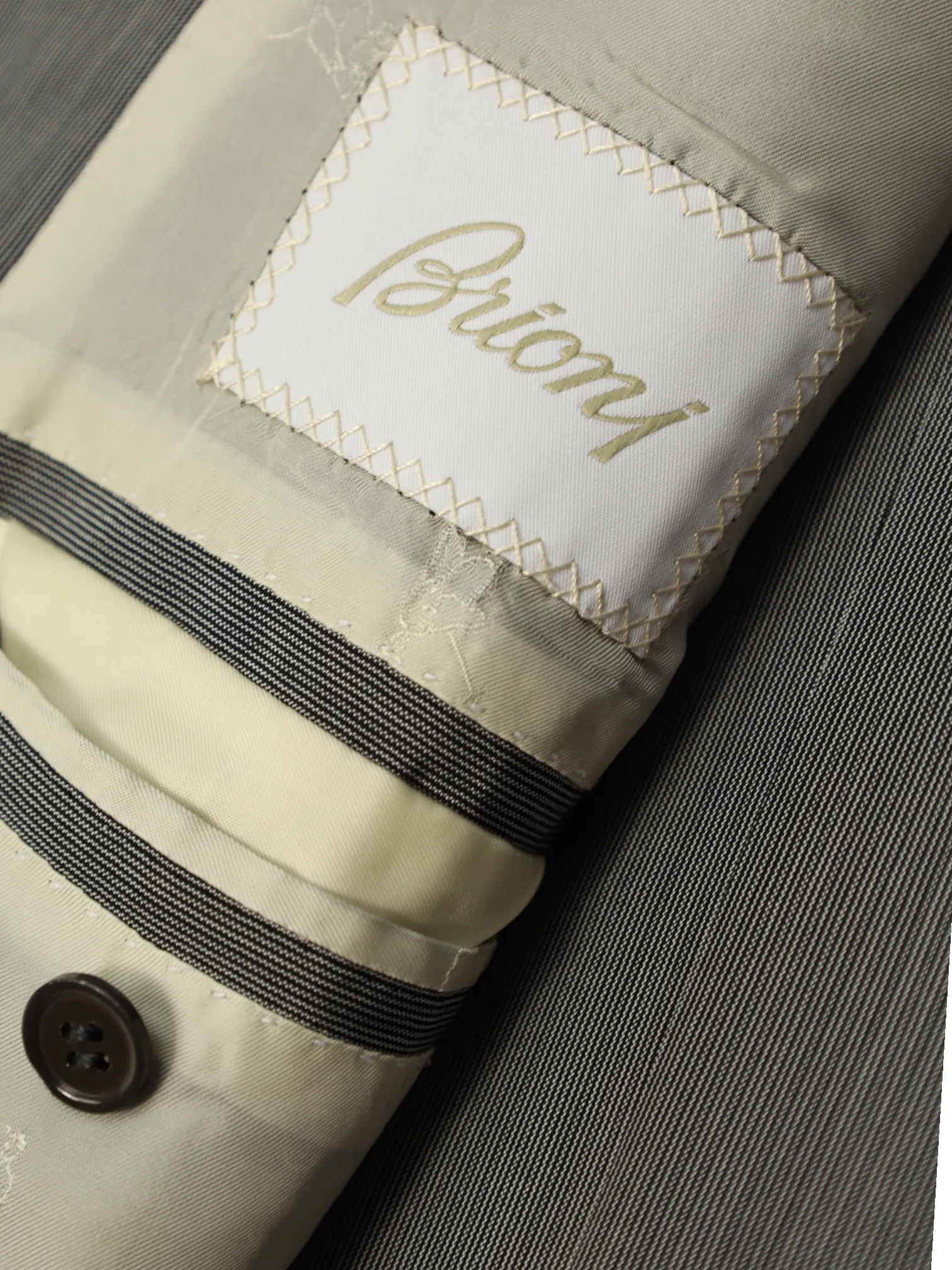Brioni Light Grey Micro-Stripe Silk & Cashmere Chigi Suit