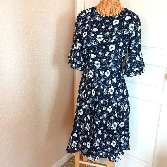 Brooks Brothers Flutter Sleeve Fit and Flair Dress