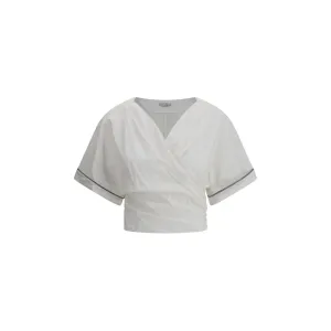 Buckle-knotted waist Blouse