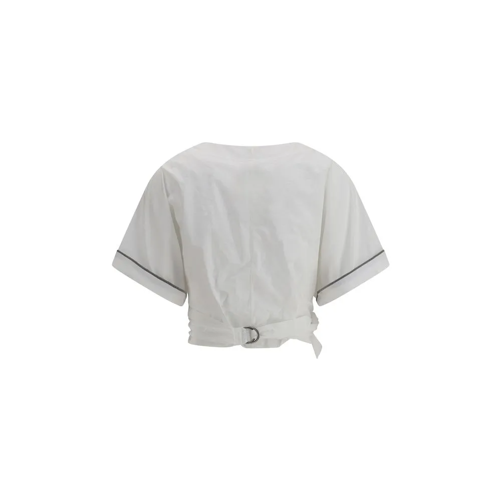 Buckle-knotted waist Blouse