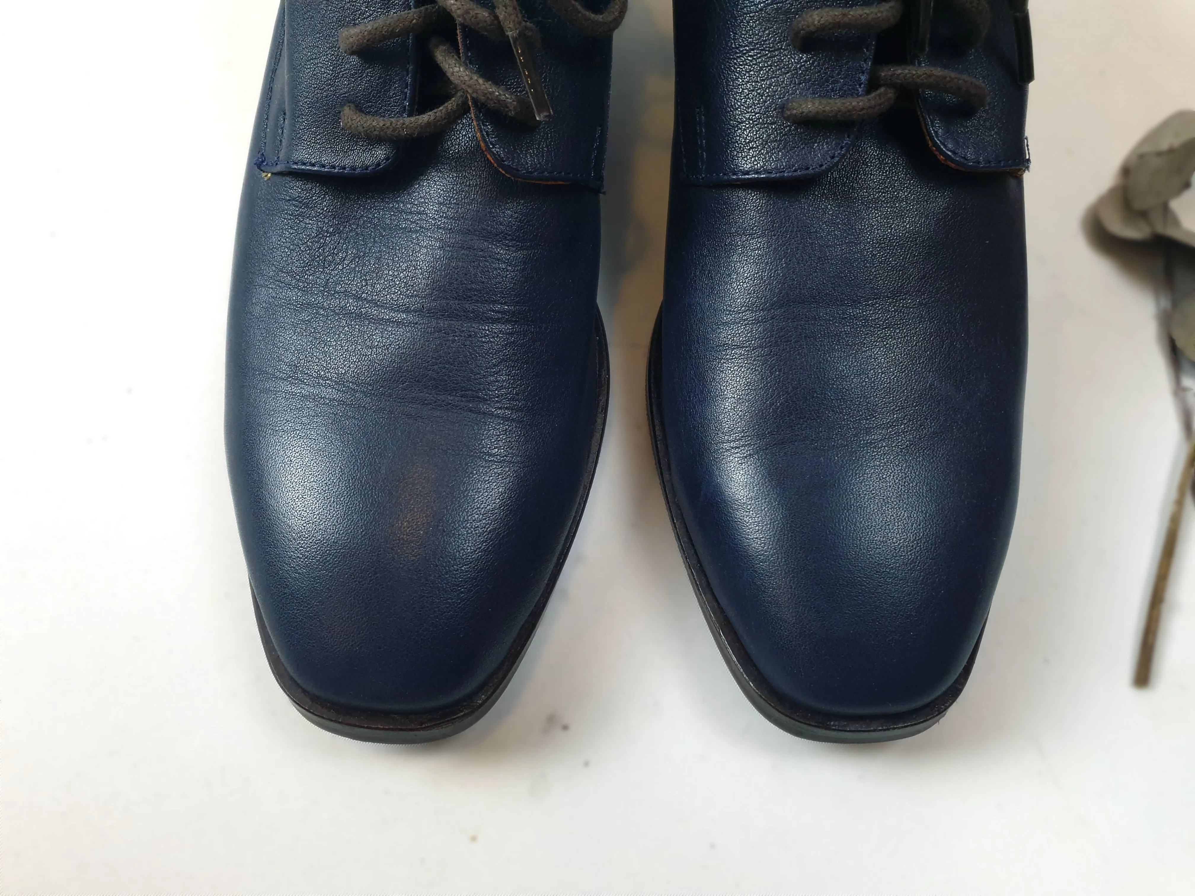 Bueno soft navy leather lace up boots size 40