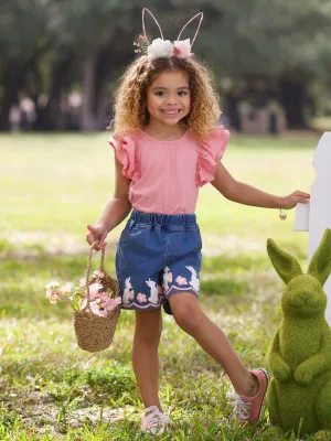 Bunny Business Denim Shorts Set