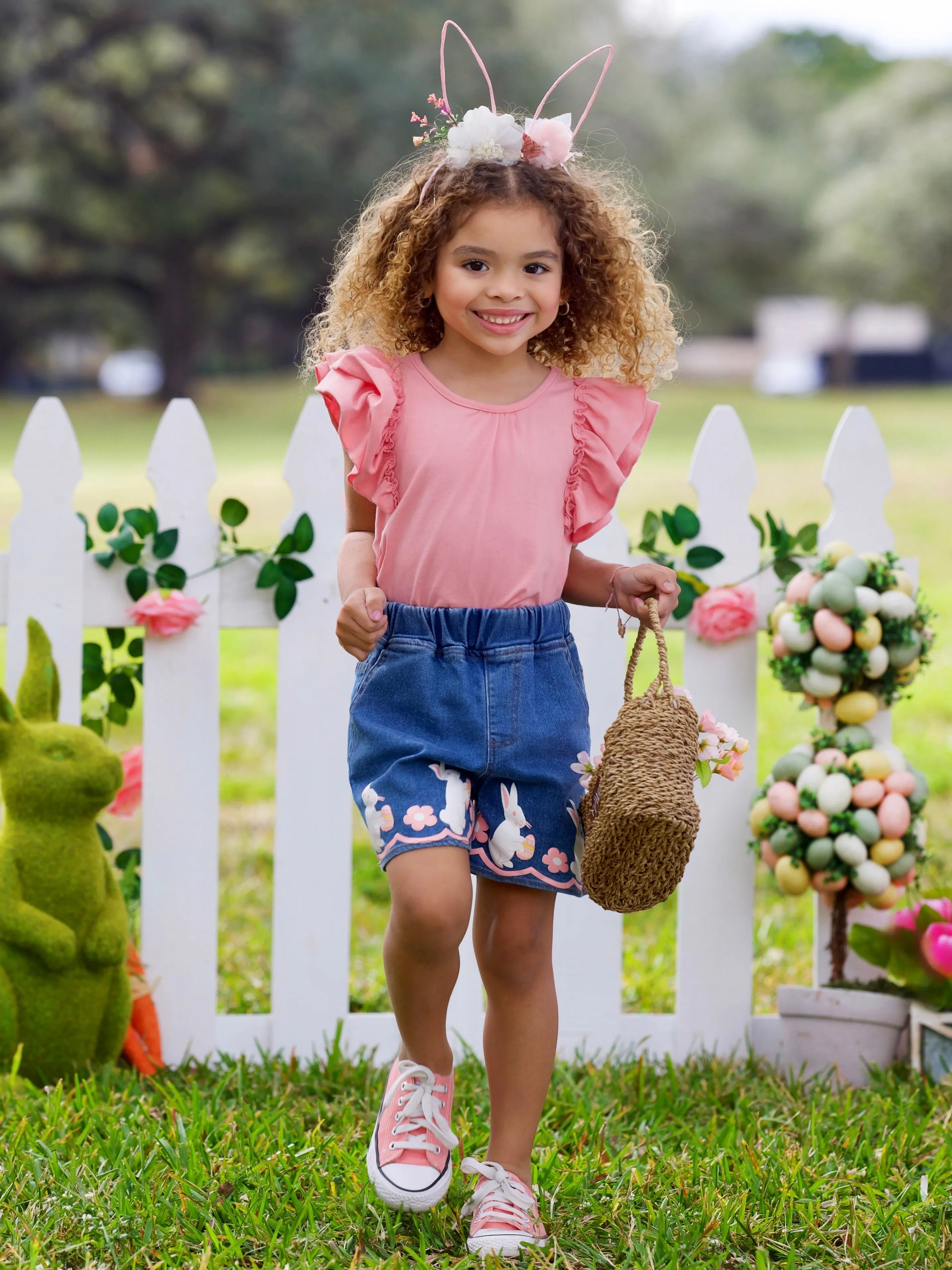 Bunny Business Denim Shorts Set