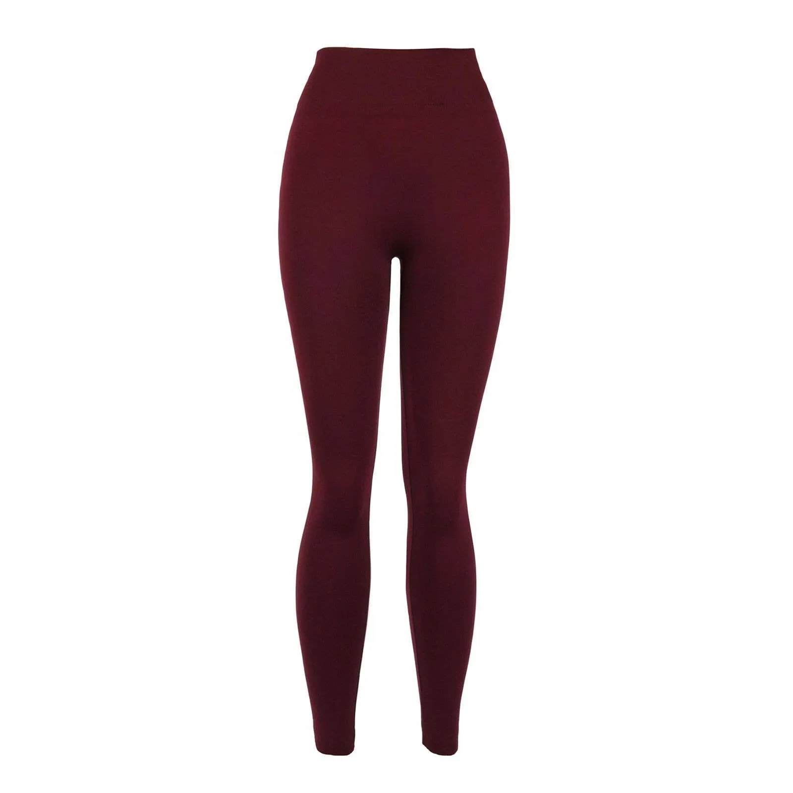 Burgundy Fleece Lined Leggings