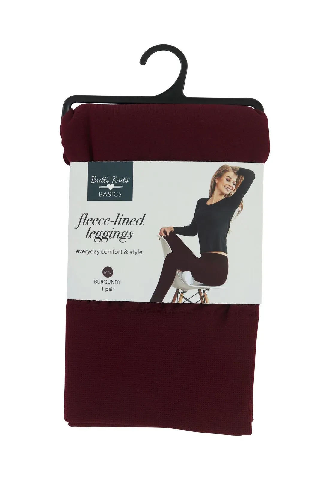 Burgundy Fleece Lined Leggings