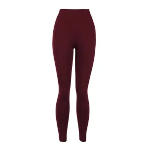Burgundy Fleece Lined Leggings