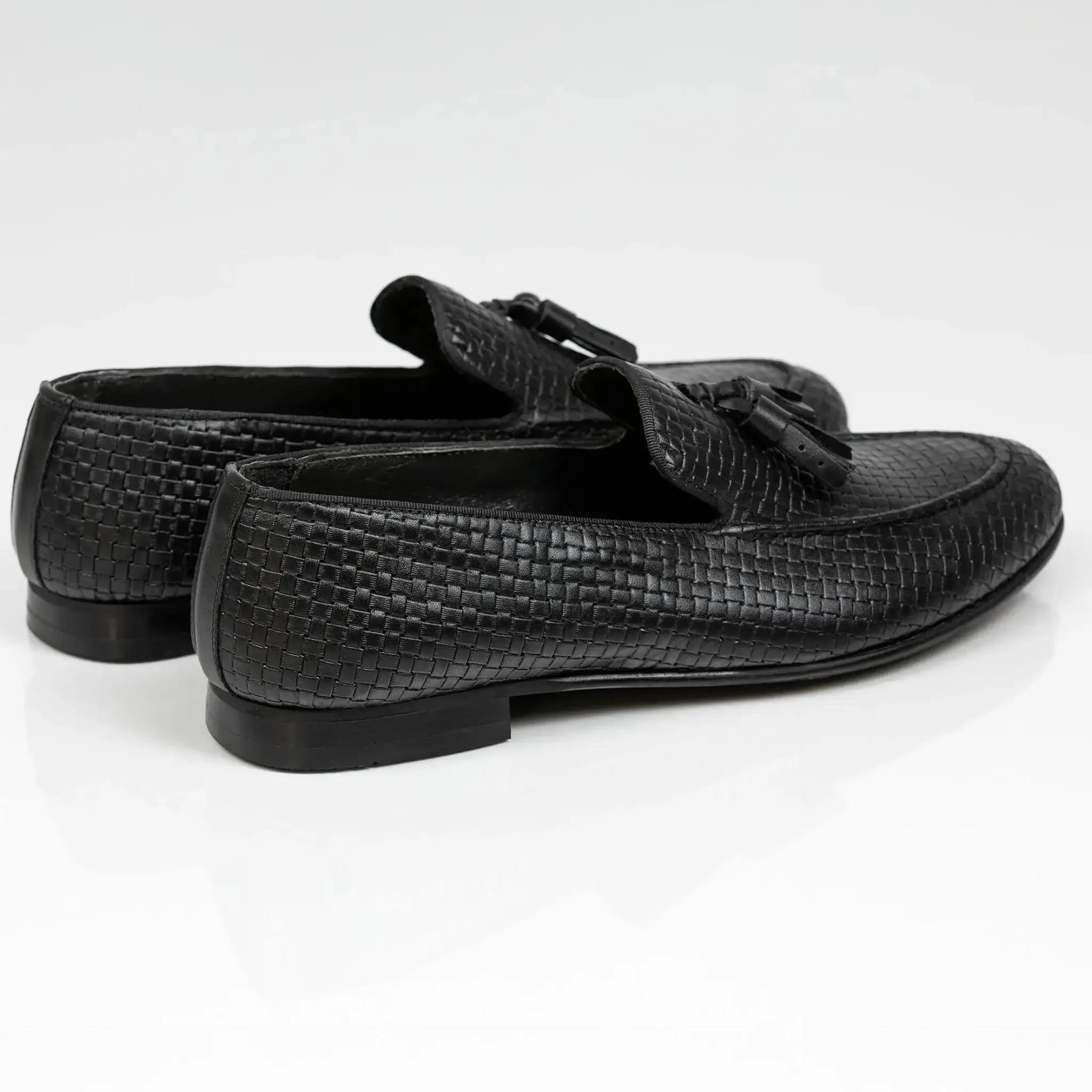 Burnished Tassel Loafers Black
