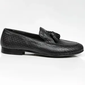 Burnished Tassel Loafers Black