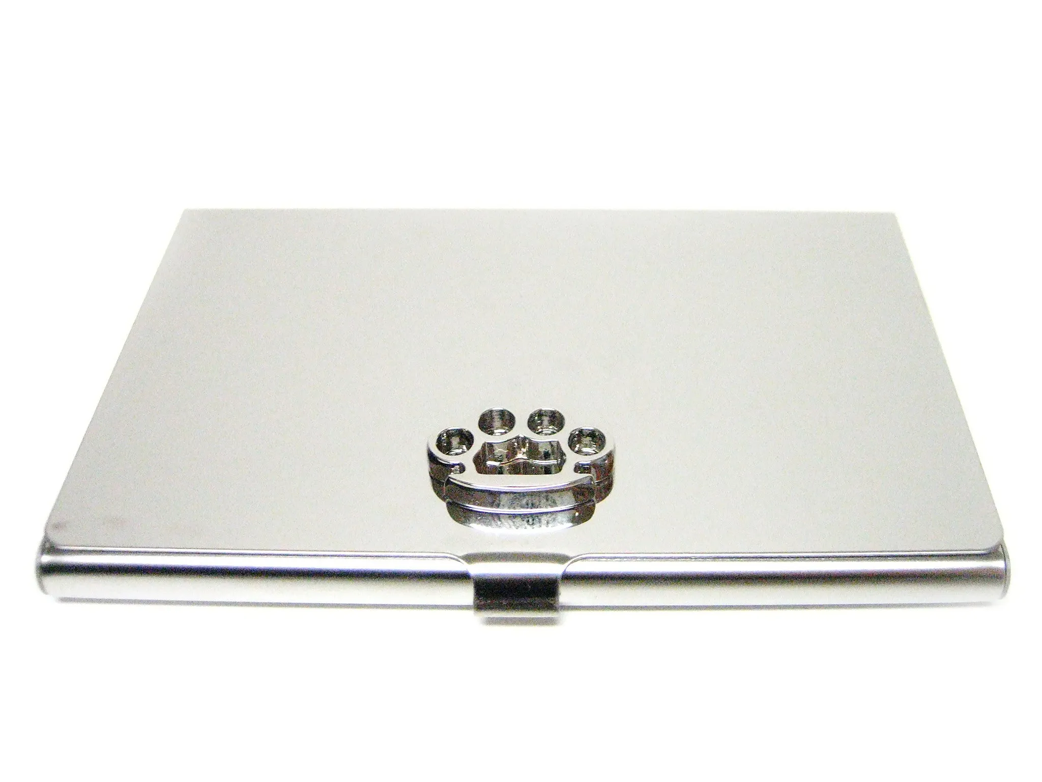 Business Card Holder with Brass Knuckle Pendant