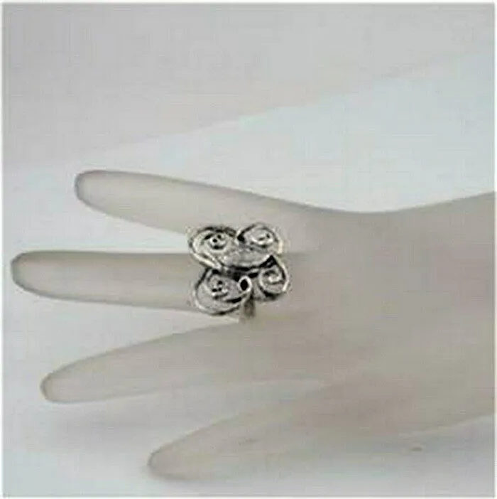 Butterfly Zircon Ring 925 Sterling Silver 6.5, 7 Handmade Hadar Designers()LAST