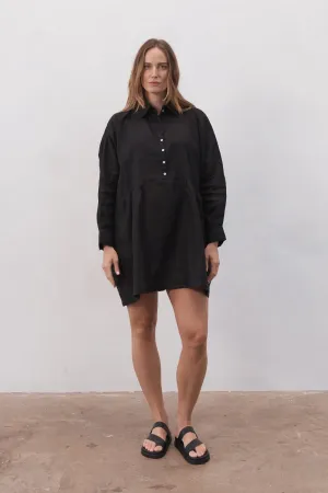 Byron Oversized Shirt Dress Black