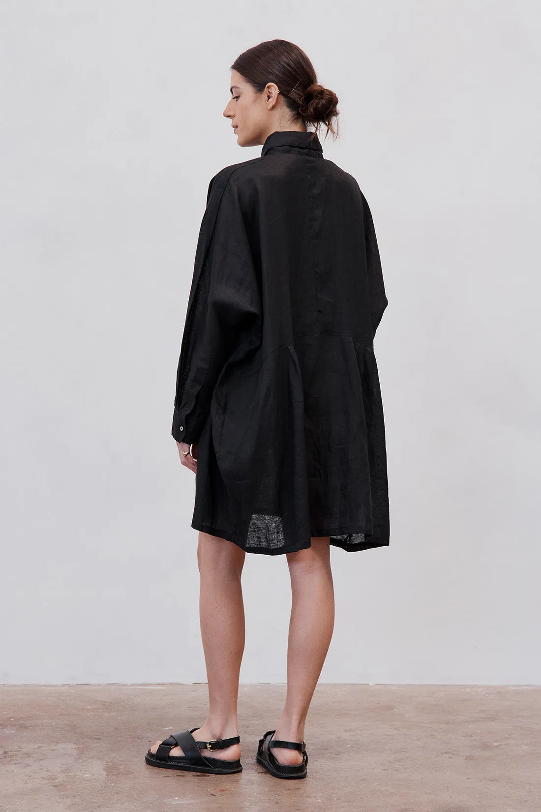 Byron Oversized Shirt Dress Black