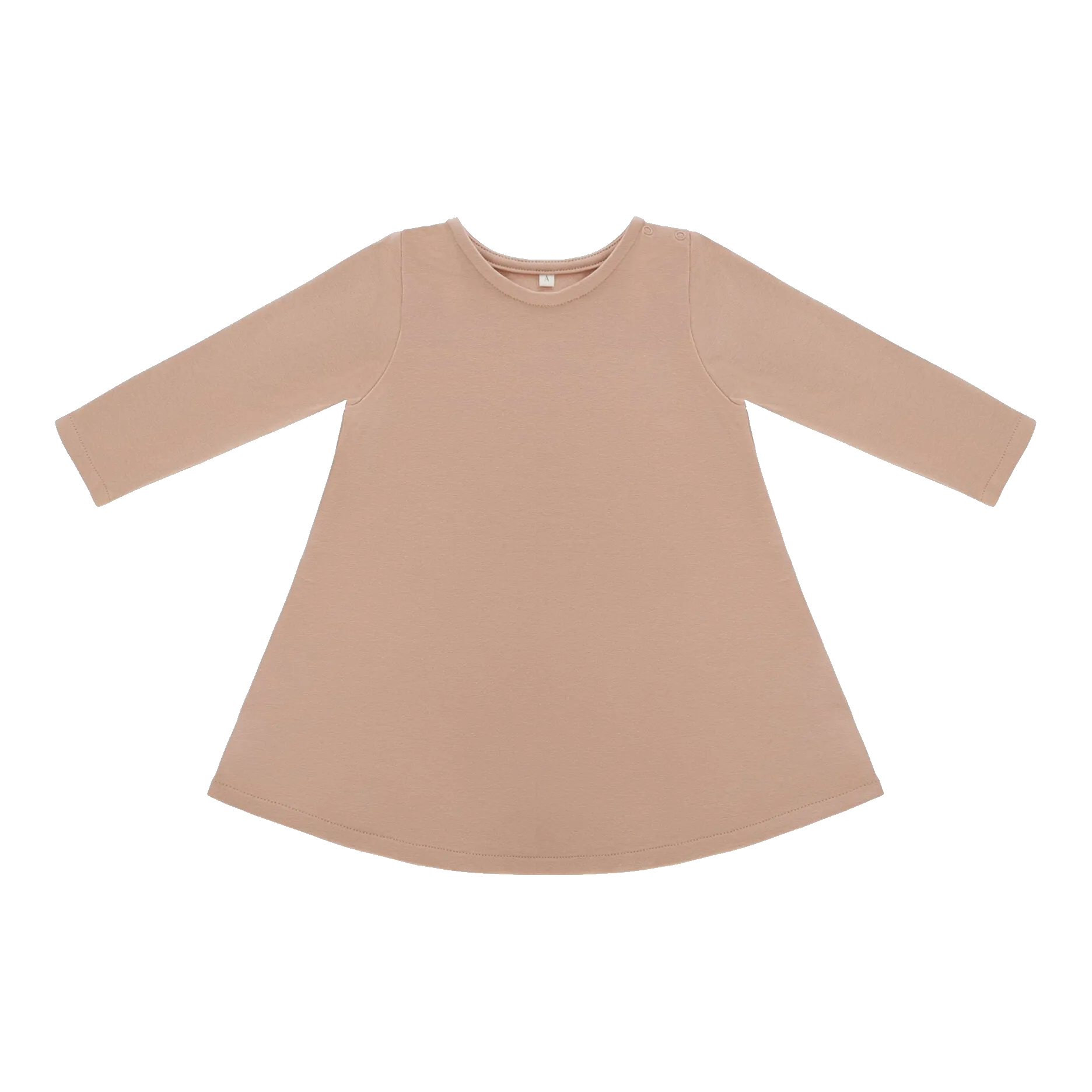 Caley Organic Cotton Long Sleeve Jersey Dress (Biscuit)