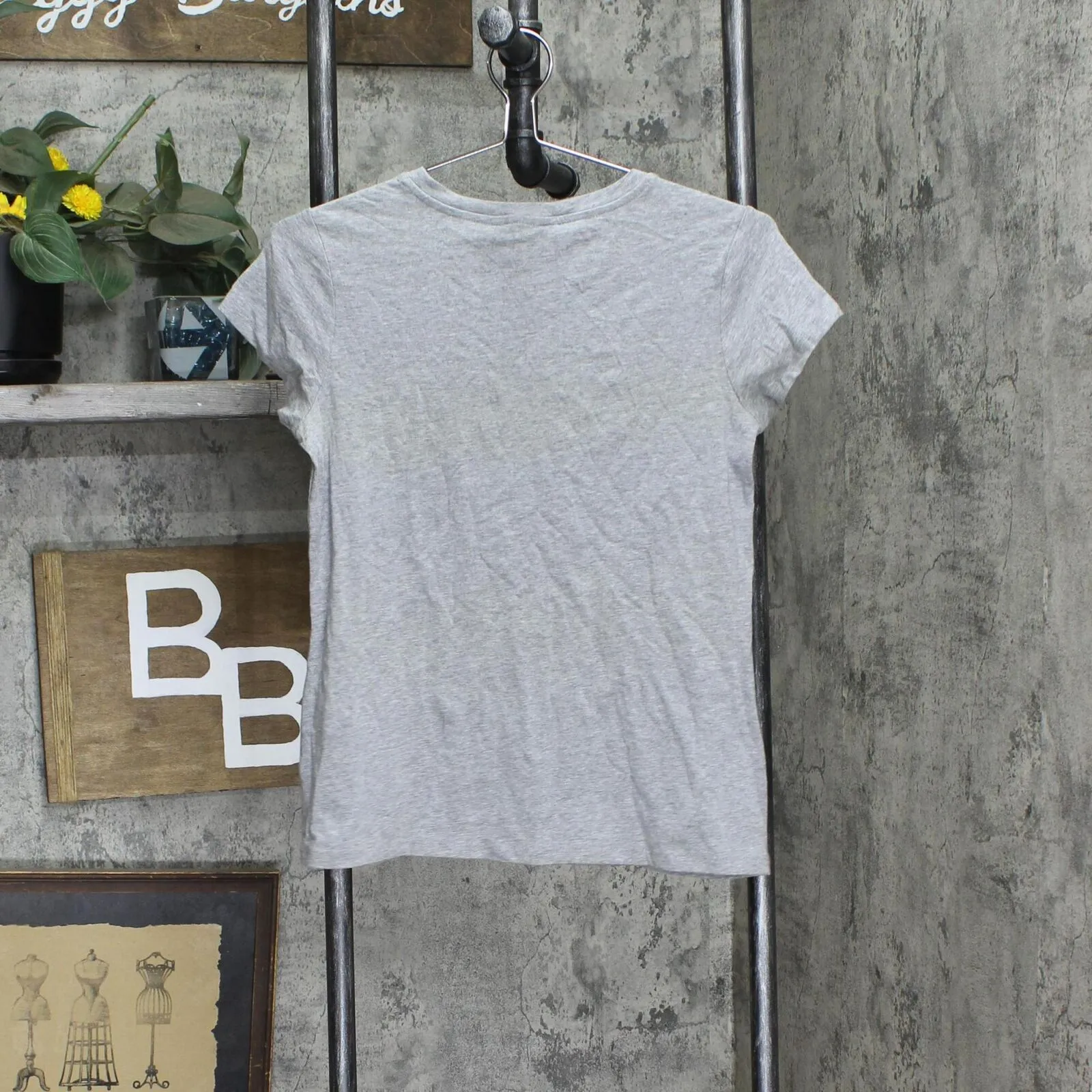 Calvin Klein Gray Embellished Printed Short Sleeve Crew Neck T-Shirt Gray XS