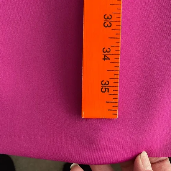 Calvin Klein Midi Dress 16P Magenta Pink Sheath Office Attire Classic Gold Zip
