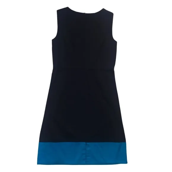 Calvin Klein Sleeveless Black &amp; Teal Blue Green Sheath Dress Size 6 Career