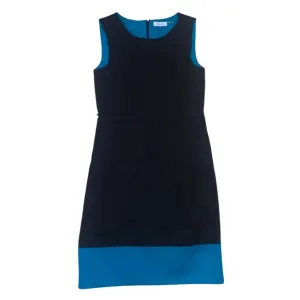 Calvin Klein Sleeveless Black &amp; Teal Blue Green Sheath Dress Size 6 Career