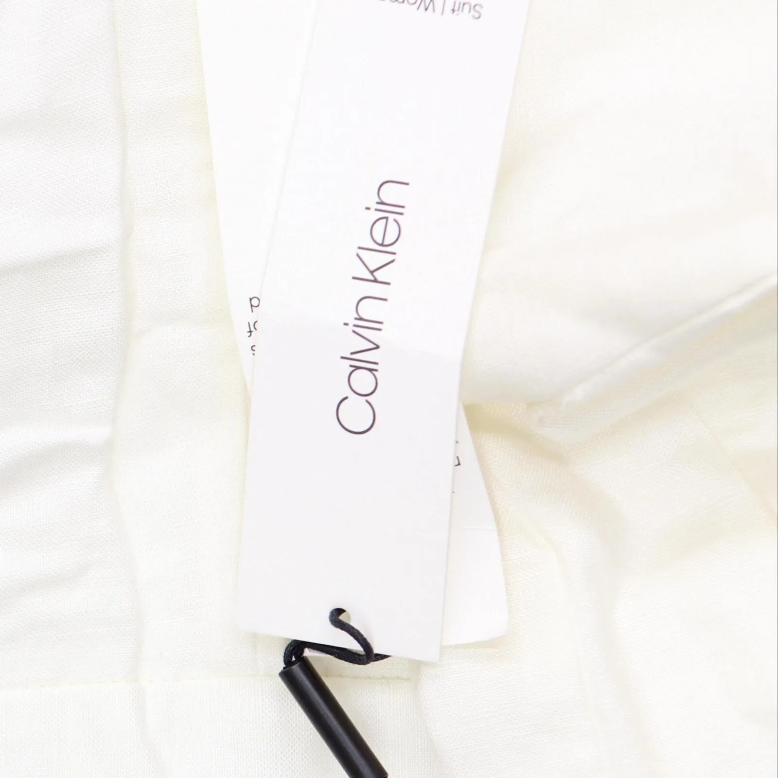 Calvin Klein Womens Plus Size Linen Slim-Ankle Pants X02PA806 White 20W