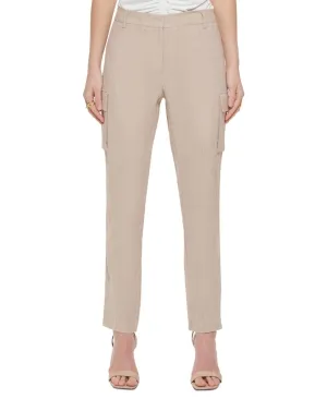 Calvin Klein Womnes Petite Linen-Blend Slim Leg Pants T24P2966