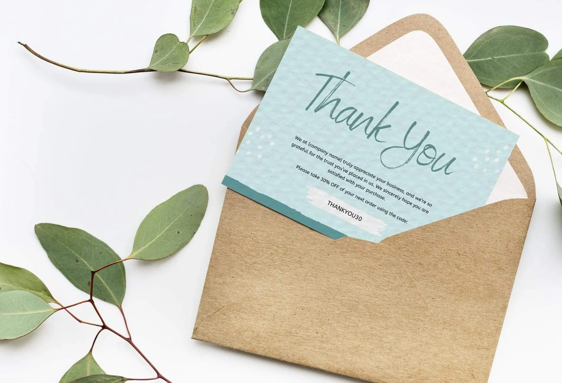 Candace Printable Thank You Card Packaging Insert Note Canva Template