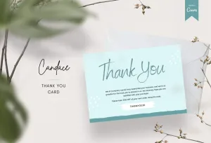 Candace Printable Thank You Card Packaging Insert Note Canva Template