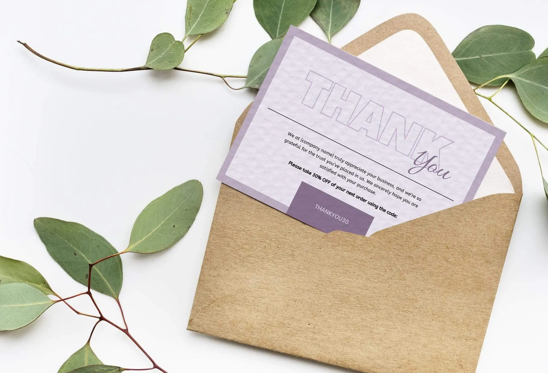 Caroline Printable Thank You Card Packaging Insert Note Canva Template