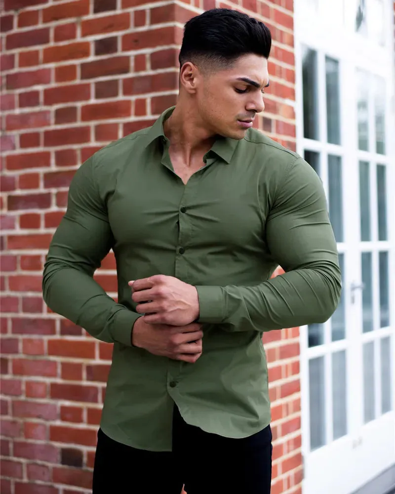 Casual Business Style Slim Fit Long Sleeve for Men