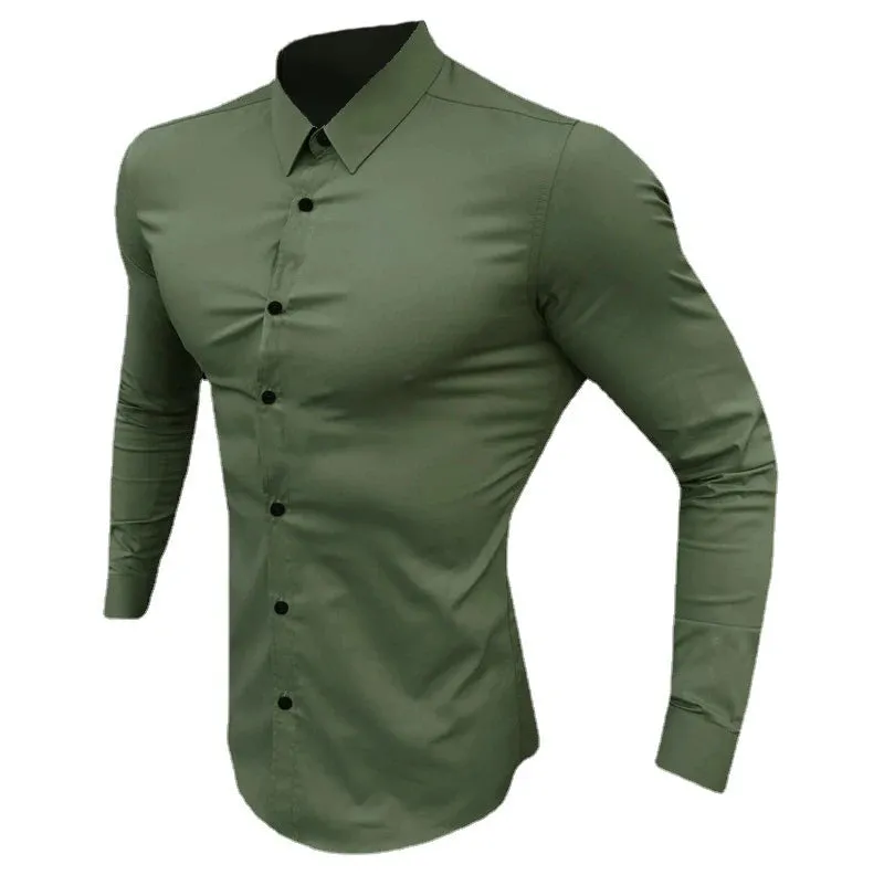 Casual Business Style Slim Fit Long Sleeve for Men