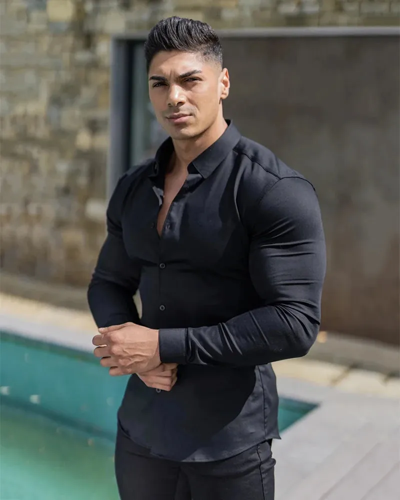 Casual Business Style Slim Fit Long Sleeve for Men