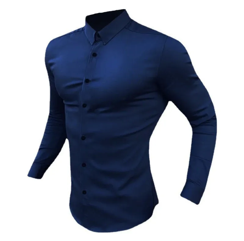 Casual Business Style Slim Fit Long Sleeve for Men