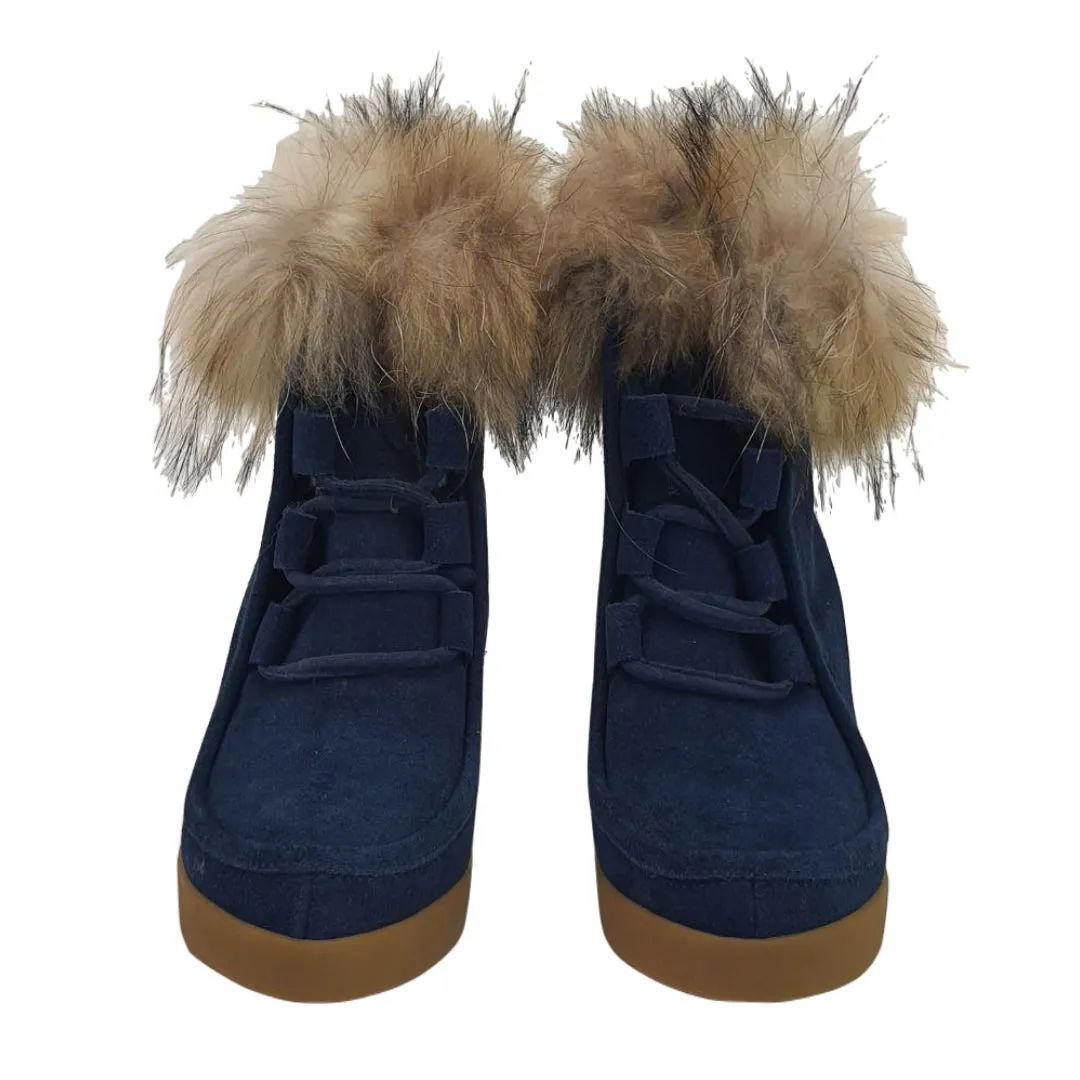 CECELIA New York Women's Navy Holly Wedge Boots #QTM0226 NWT