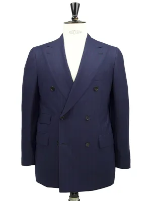 Cesare Attolini Blue & Red Double Breasted Super 200's Pinstripe Suit