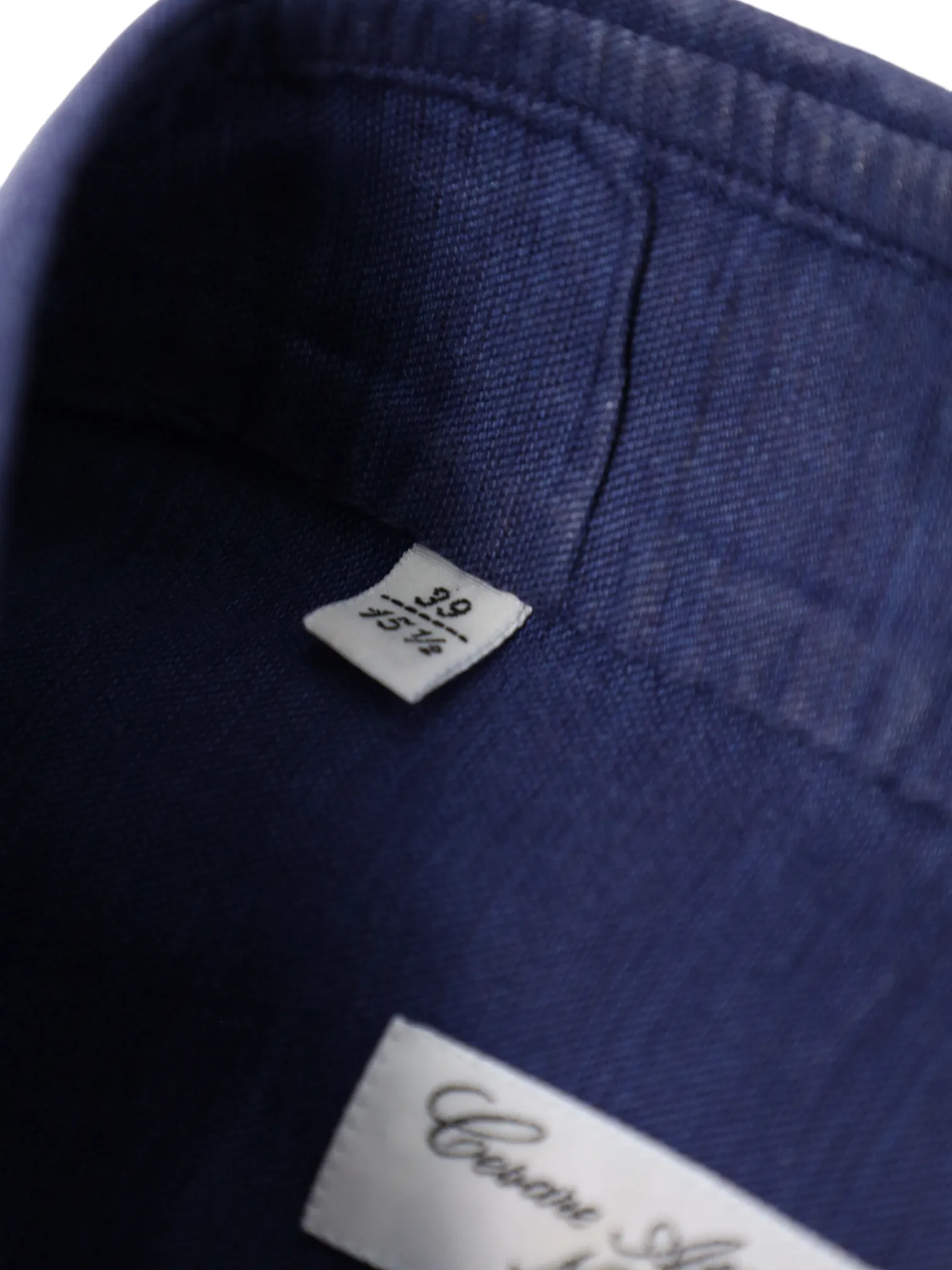 Cesare Attolini Denim Blue Cotton & Linen Shirt