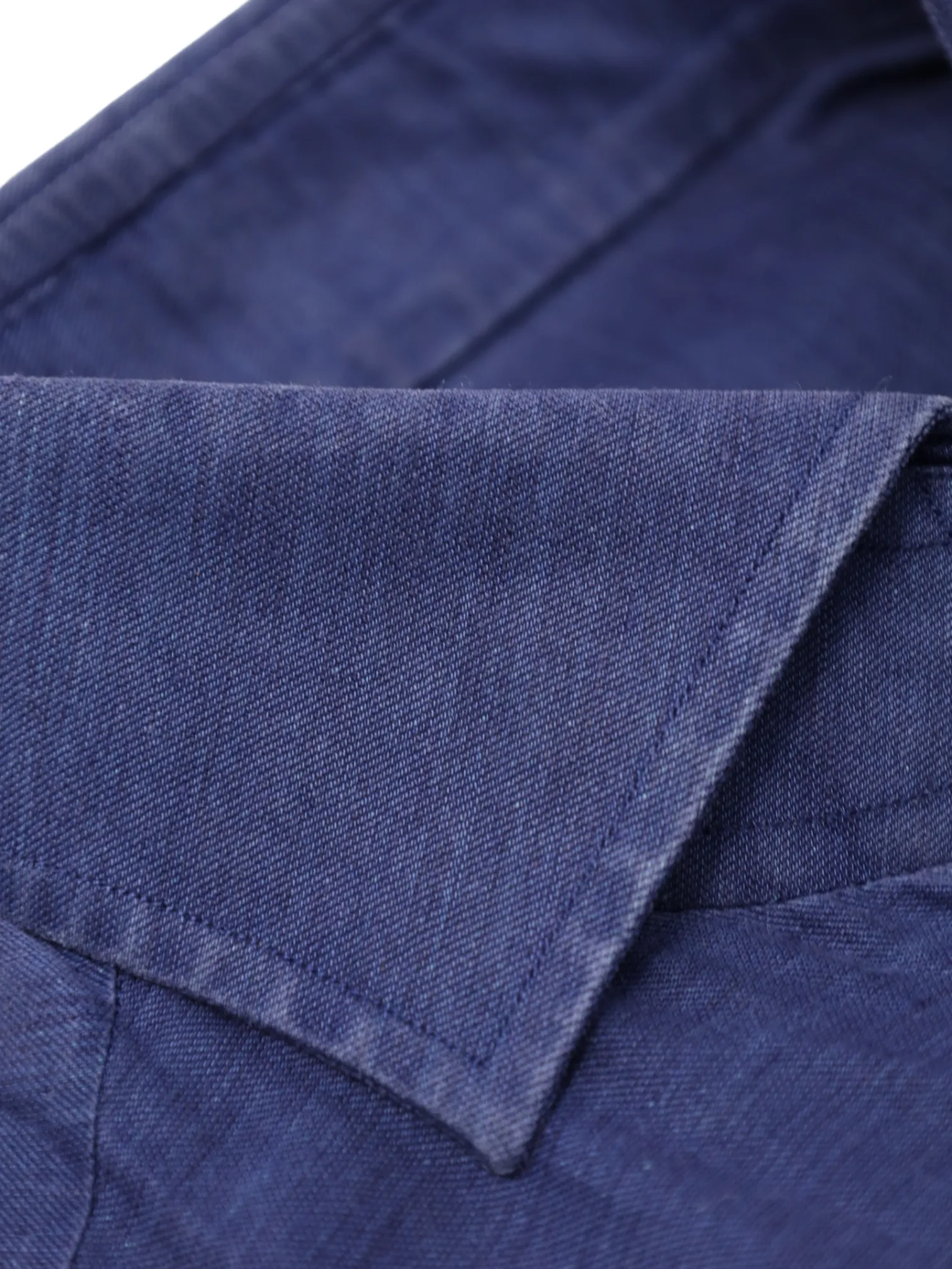 Cesare Attolini Denim Blue Cotton & Linen Shirt