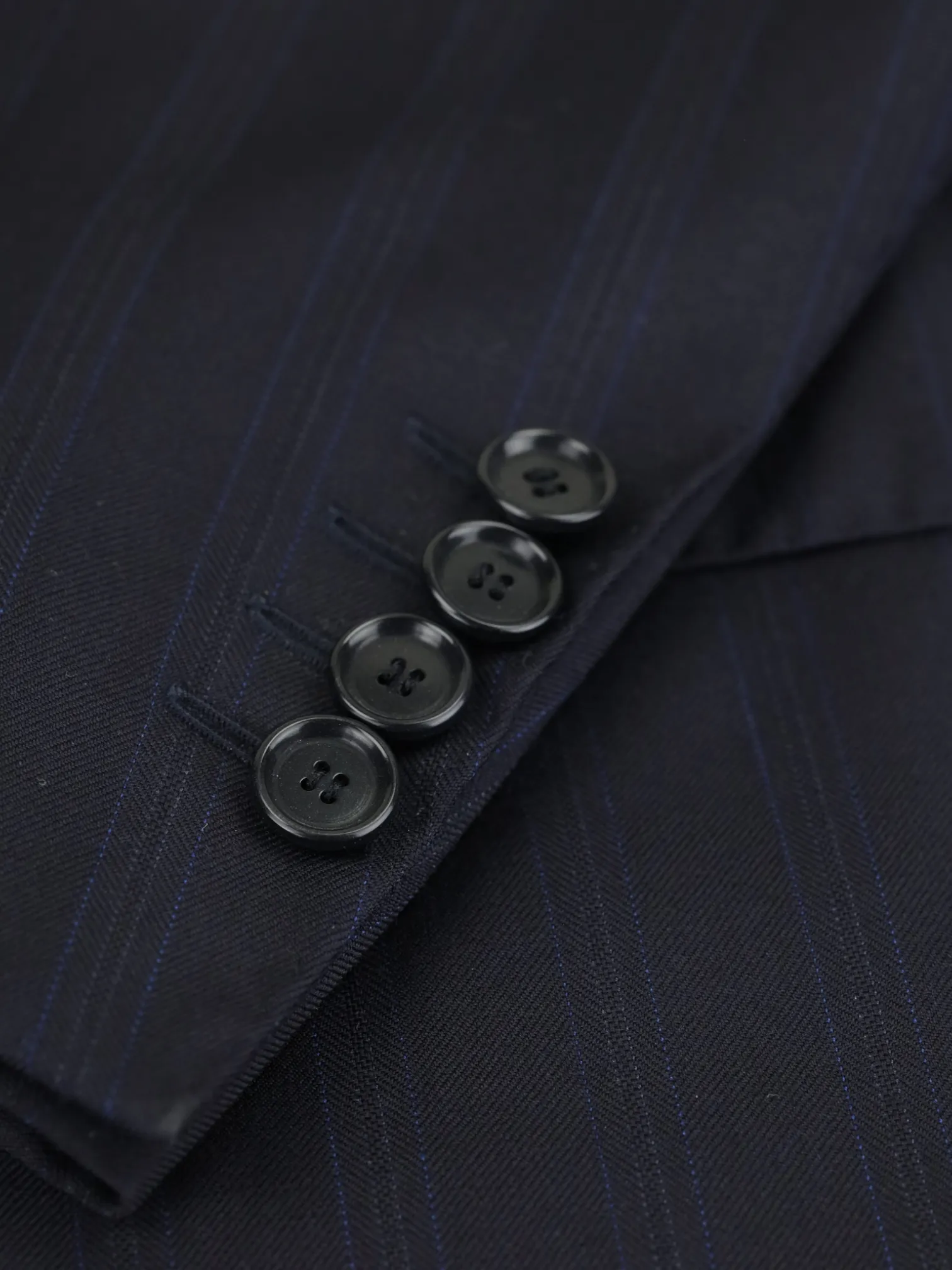 Cesare Attolini Navy & Light Blue Super 150’s Pinstripe Suit